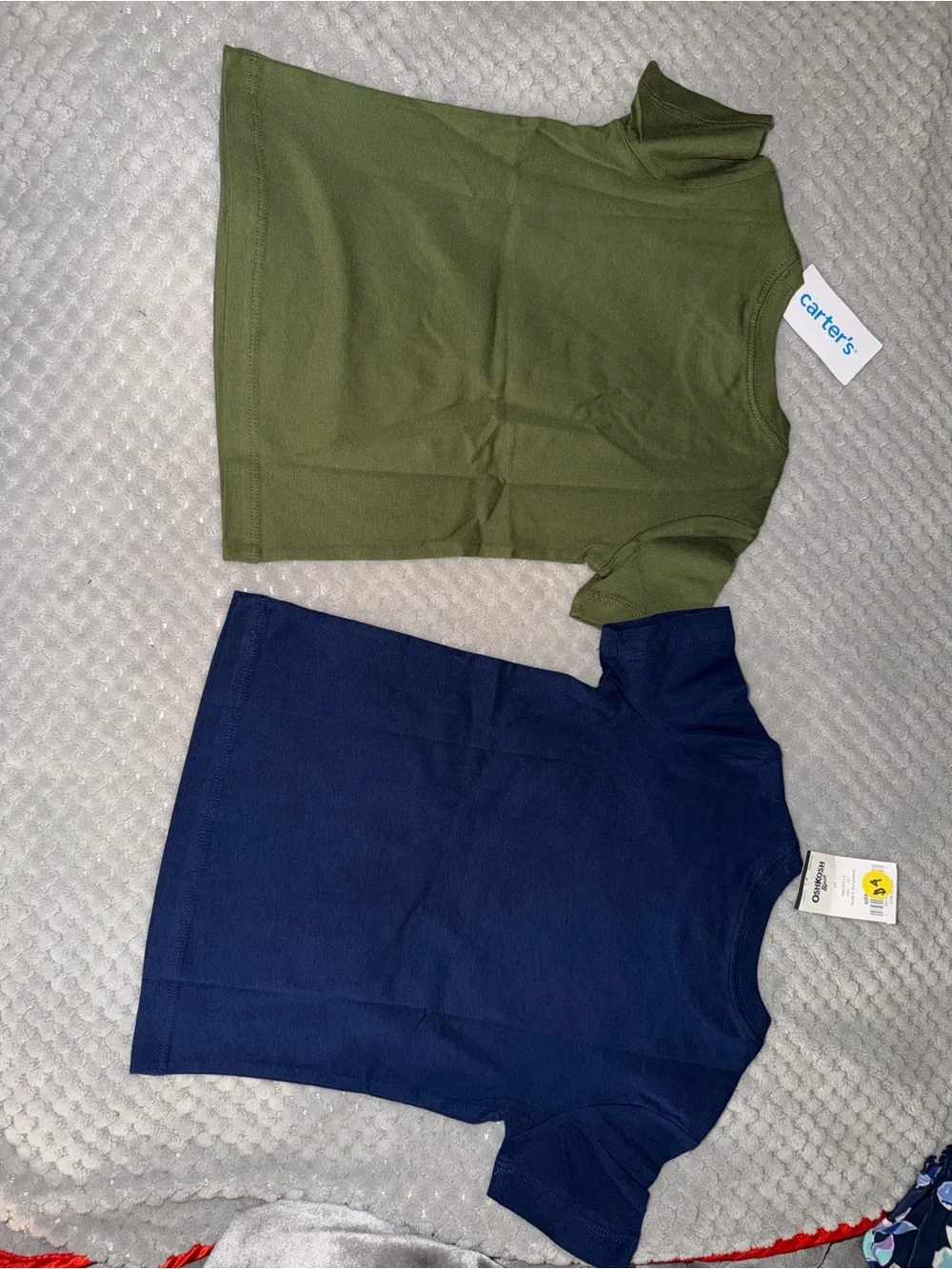 Carter's Olive Green and Navy Blue Short Sleeve Tee Set - Monster Truck Prints